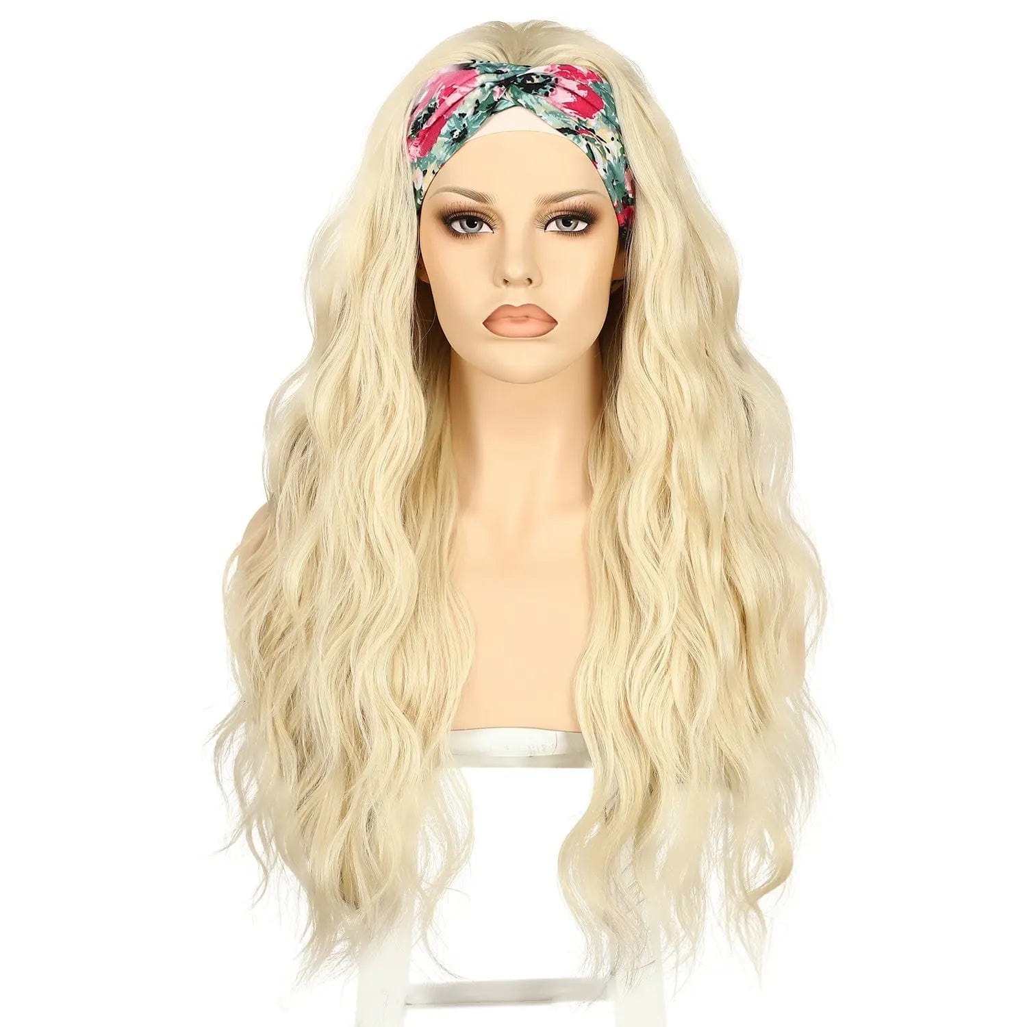 26 Inches / Beige Anogol Synthetic Headband Wig Beige Long Loose Wave