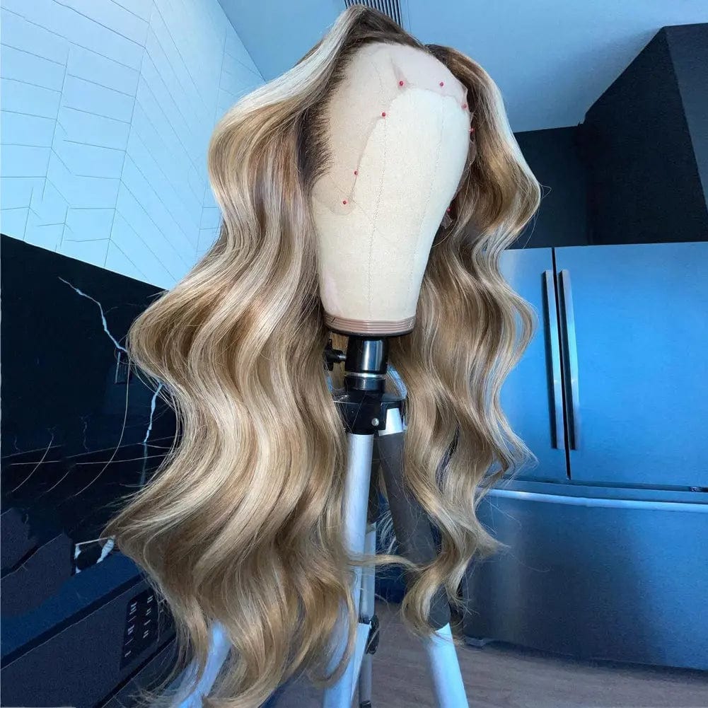 26 Inches / Highlight Brown Blonde 2 European Human Hair Highlight Platinum Blonde Body Wave