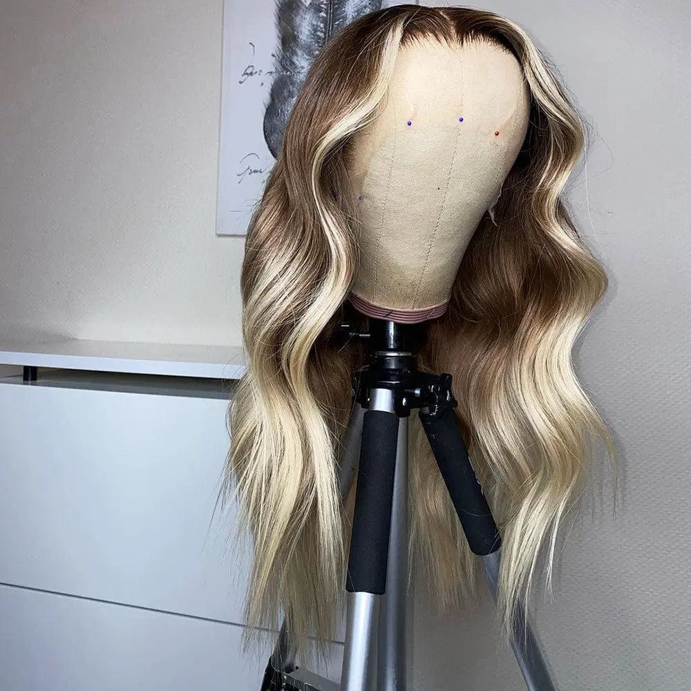 26 Inches / Highlight Brown Blonde 3 European Human Hair Highlight Platinum Blonde Body Wave