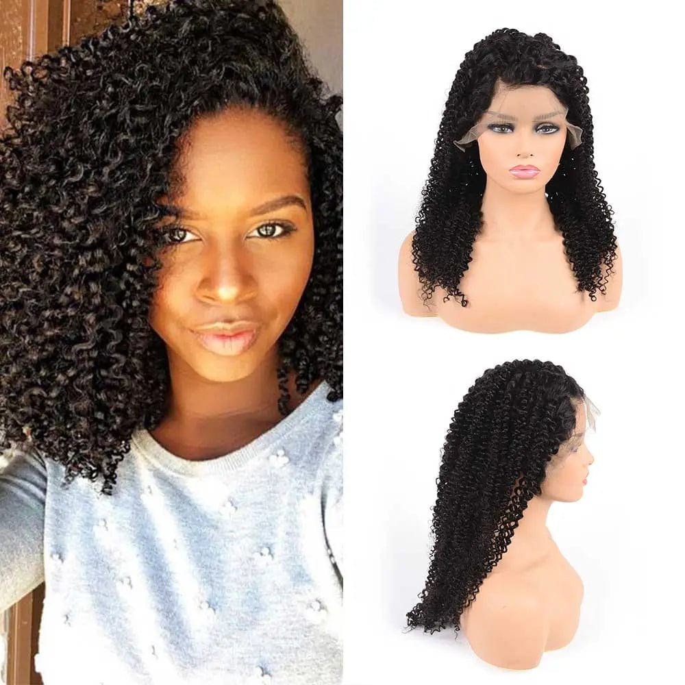 26 Inches / jerry curl Megalook 100 Human Hair Lace Front Wigs,180% Density 4*4 Closure With Baby Hair Wigs For Black Women