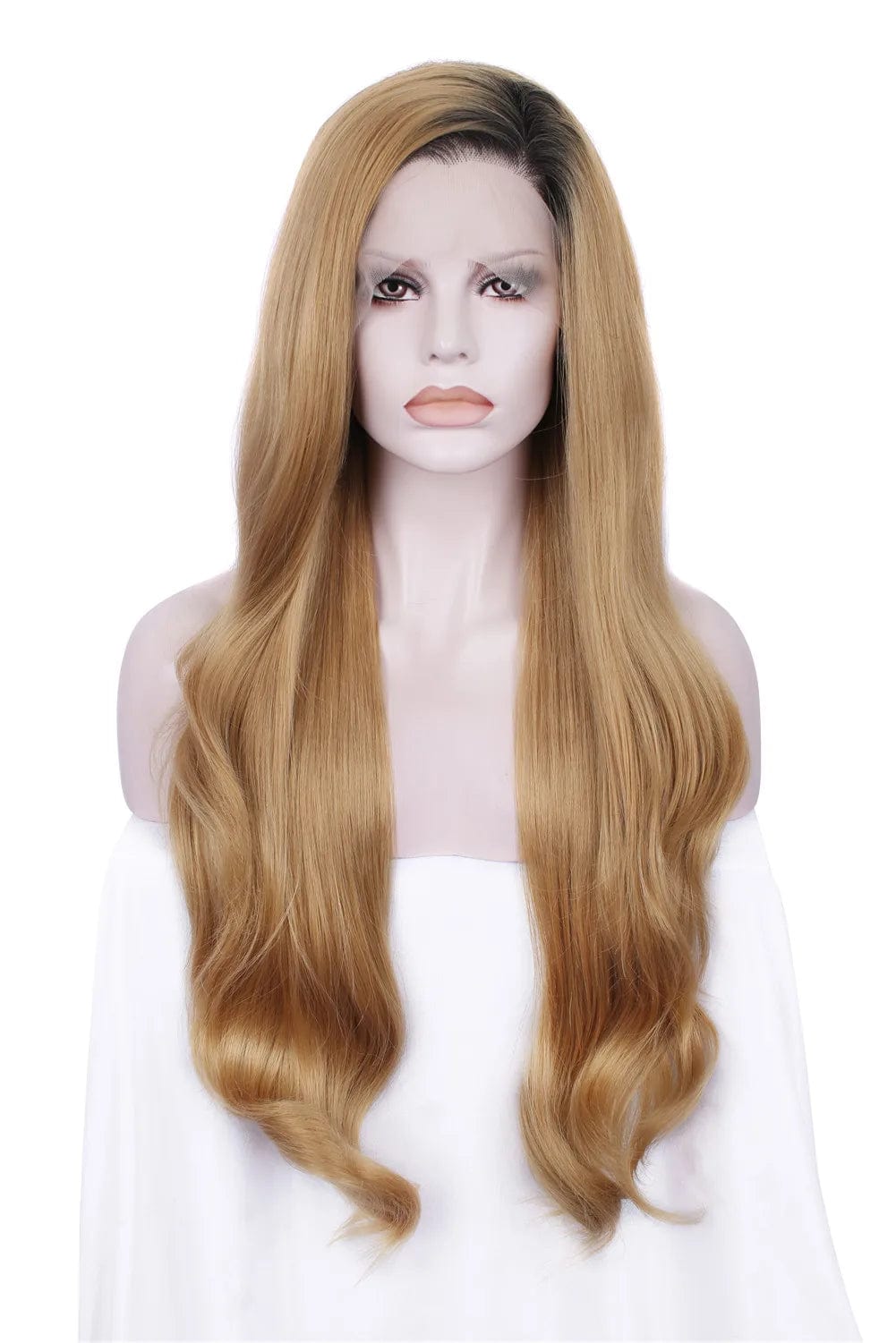 26 Inches / N36-C161 High Temperature Synthetic Hair Lace Wigs with Natural Hairline for Women Sale