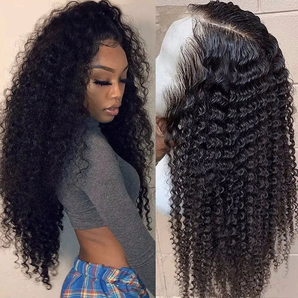 26 Inches / Natural Black Straight Deep Wave 5x5 Thin Lace Closure Wig