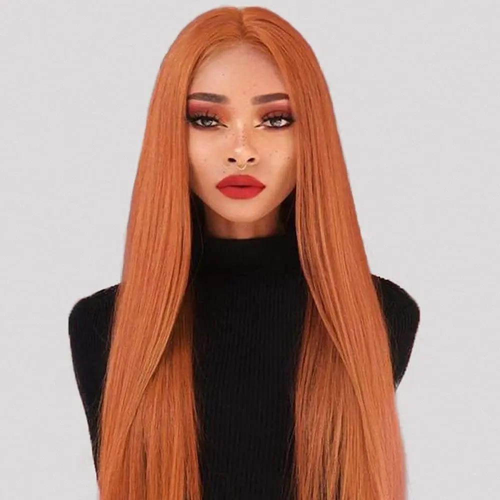 28 Inches / WL9352-orange Synthetic Blend Wig Extension Heat Resistant Ombre