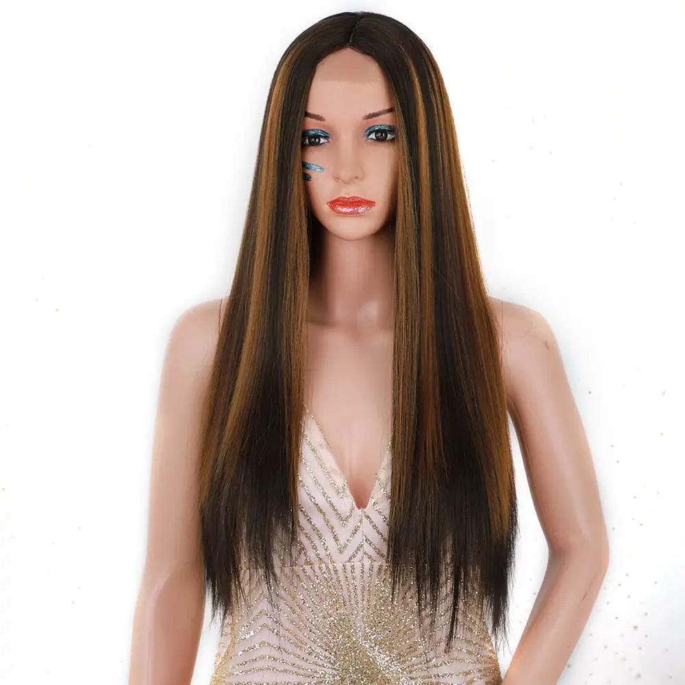 28 Inches / WL9352-R1B-1B-30# Synthetic Blend Wig Extension Heat Resistant Ombre