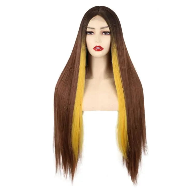 28 Inches / WL9352-R4-10B-144# Synthetic Blend Wig Extension Heat Resistant Ombre