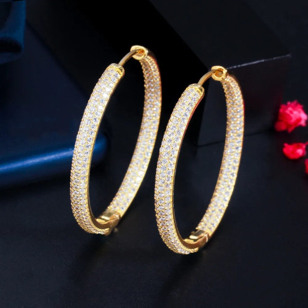 3 Fashion 24K Gold Plated Wholesale Dubai Gold Earrings Jewelry Women Cute Gift Party Western Wedding Copper Zircon Jewelry set