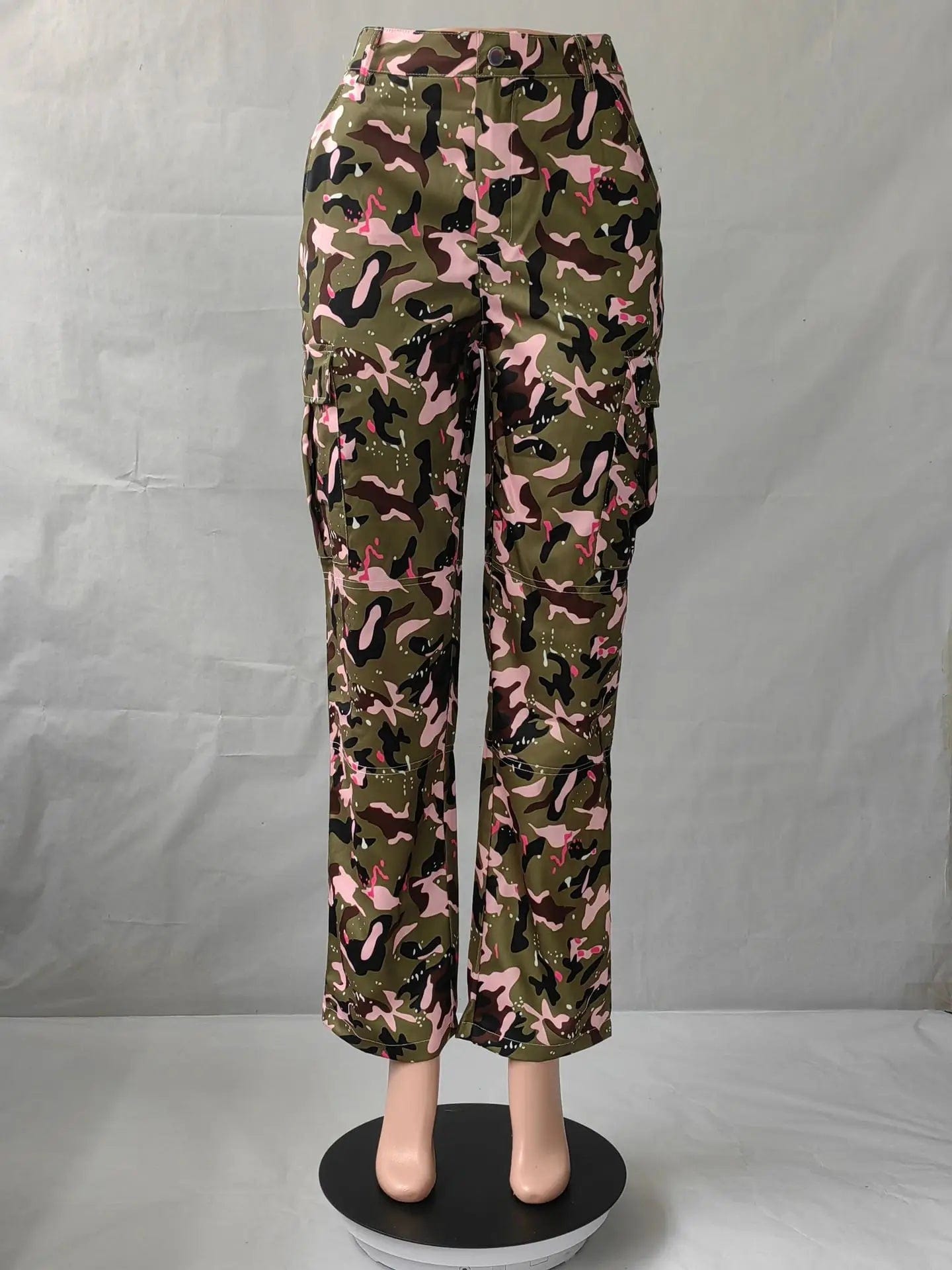 3 XL / Camouflage New Trends XS High Waist Pockets Straight Camouflage Pant Woman Camo Cargo Pants For Women 2024