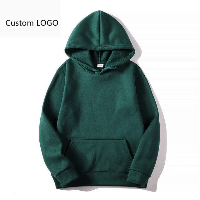 3 XL / Dark Green Hoodies Custom Logo Fashionable Ladies Plain Sweatshirts Unisex Plus Size Autumn Winter Women's Hoodies