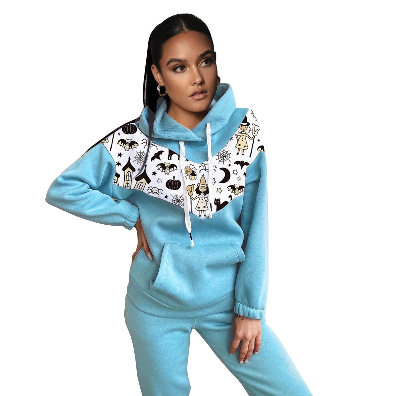 3 XL / DEEP BLUE Custom Logo Women Hoodies Sweat Suit Set Quality Track Suit Hoodie For Women Loose Hooded