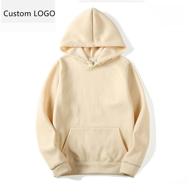 3 XL / Khaki Hoodies Custom Logo Fashionable Ladies Plain Sweatshirts Unisex Plus Size Autumn Winter Women's Hoodies