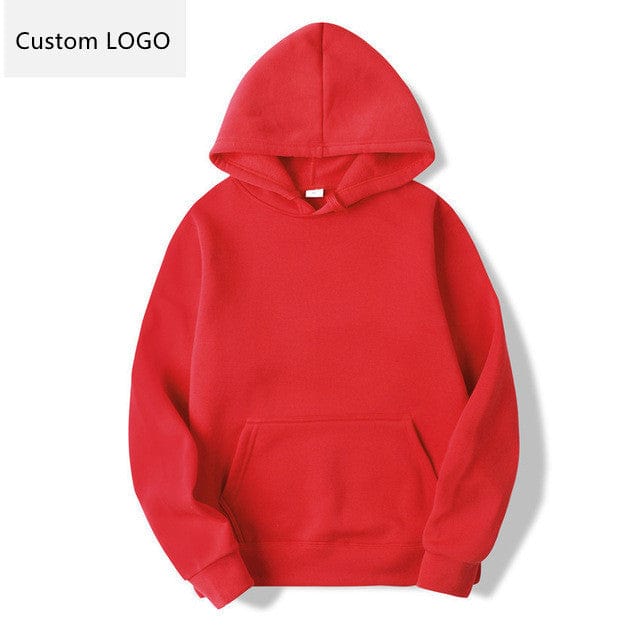 3 XL / Red Hoodies Custom Logo Fashionable Ladies Plain Sweatshirts Unisex Plus Size Autumn Winter Women's Hoodies