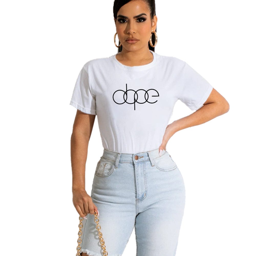 3 XL / White Trendy women clothes 2022 Summer New Arrivals Stretch Thread Alphabet Print Cropped T-shirt