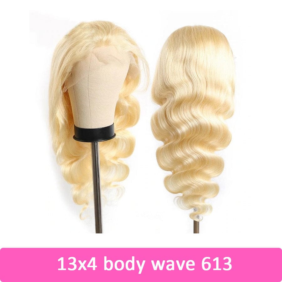 30 Inches / 13x4 body wave 613 13x4 Straight body wave blond 613 Raw cheap wholesale Brazilian Virgin Human Hair Full Hd Curly Lace closure frontal Front Wig