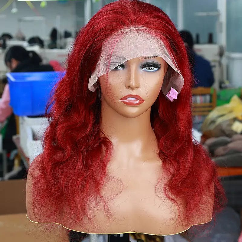 30 Inches / 99J-Body Wave Cheap Drop Shipping Lace Human Lace Front wig