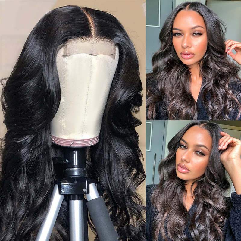 30 Inches / Body wave transparent lace frontal wig density 180 Wet Body Weave Transparent 4x4 Lace Wig Vendor Cuticle Aligned Bleached Knots 30 Inch Preplucked Human Hair Lace Wig