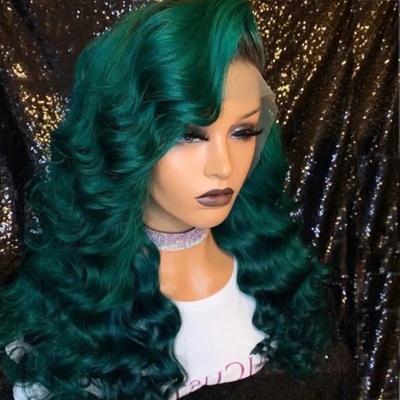 30 Inches / Dark Green Discount Deal Dark Green Body Wave Human Hair