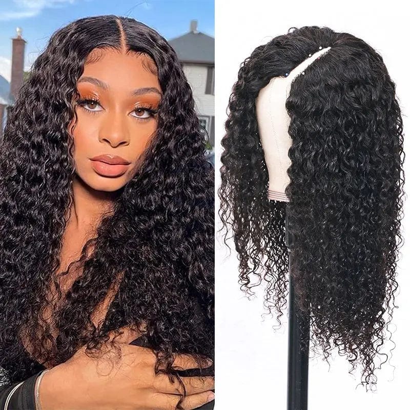 30 Inches / deep wave Wholesale Silky Straight 12A Grade Indian Virgin Hair V-part Lace Wigs for Black Women