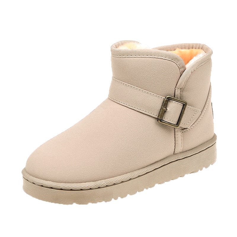 31 / Beige Dropshipping low MOQ women Winter shoes suede upper snow boots for women keep warm ankle winter boots