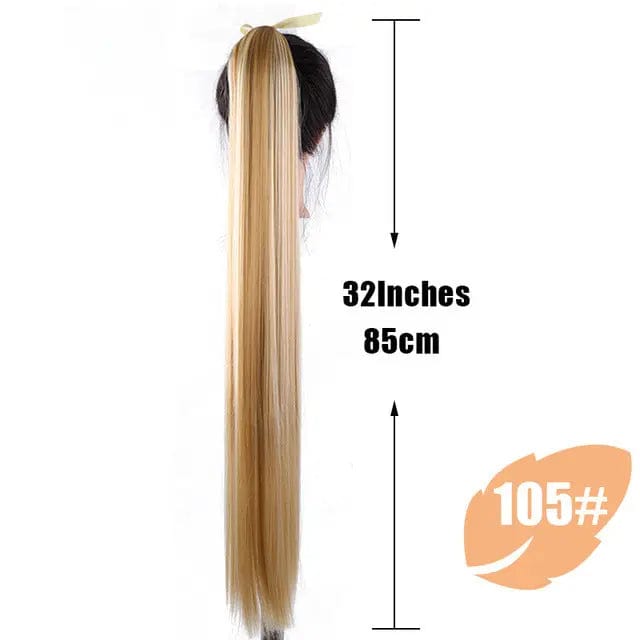 32 Inches / #02 32 inch ponytail female long ponytail wig