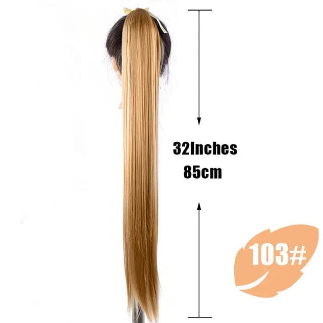 32 Inches / #03 32 inch ponytail female long ponytail wig