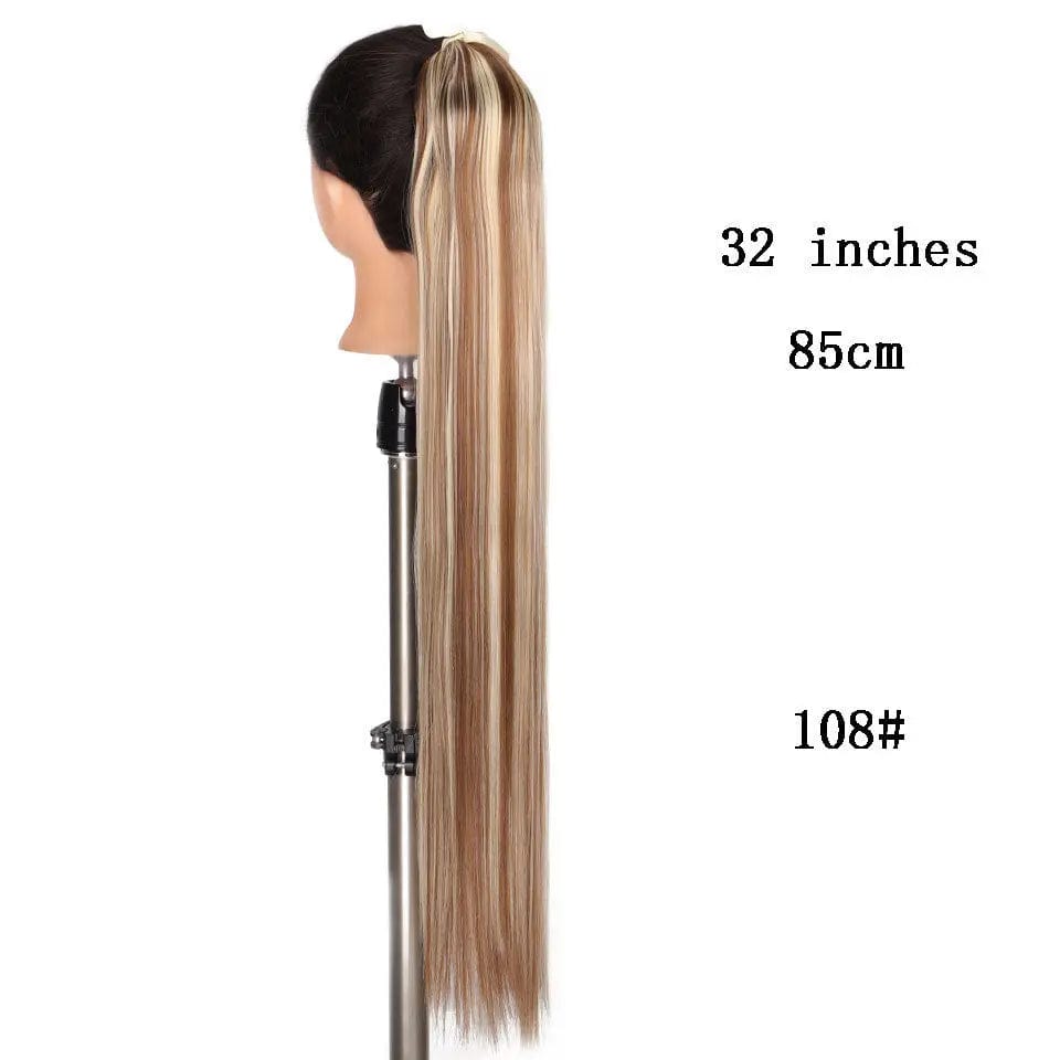 32 Inches / #08 32 inch ponytail female long ponytail wig