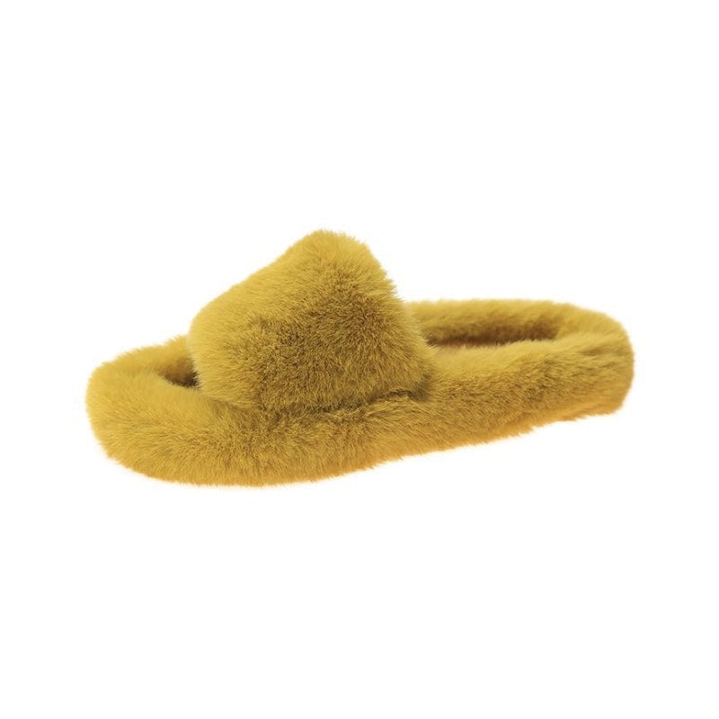 35 / 1 Fuzzy Comfortable slides furry slippers Spa House Slippers for ladies, Cozy Thongs Slip On Flip Flops Women Faux Fur Slipper