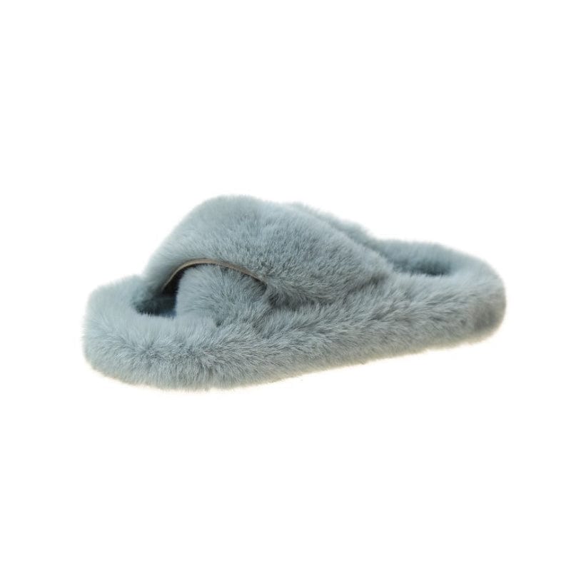 35 / 11 Fuzzy Comfortable slides furry slippers Spa House Slippers for ladies, Cozy Thongs Slip On Flip Flops Women Faux Fur Slipper