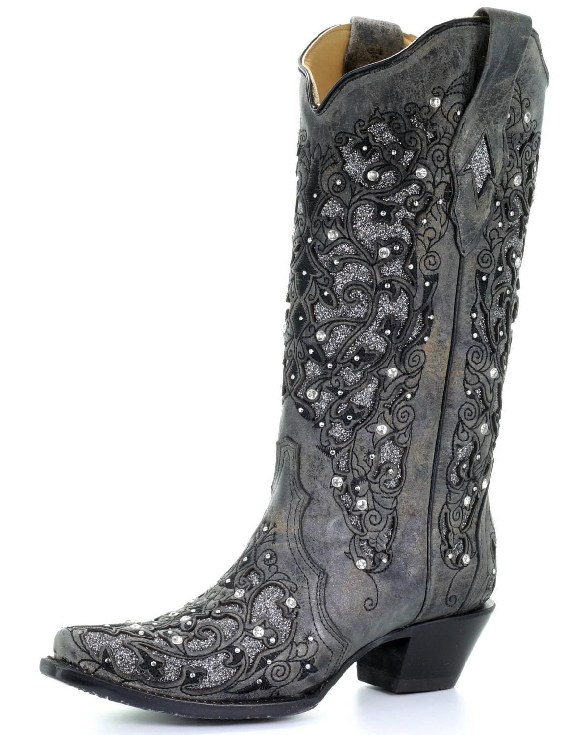 35 / 2 TX wholesale low price New fall fashion boots with chunky kitten heels and rhinestones denim boots women