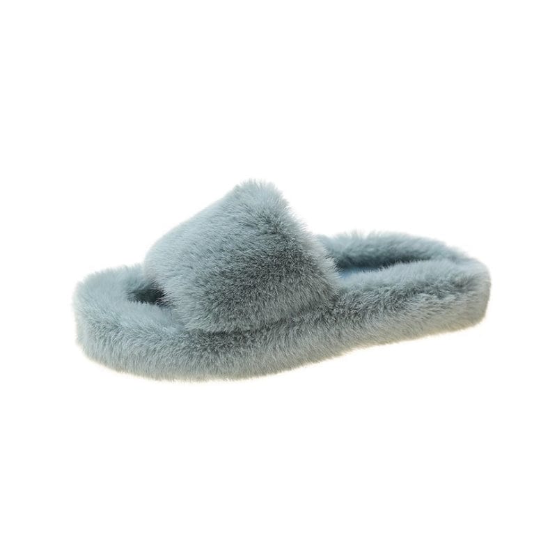 35 / 5 Fuzzy Comfortable slides furry slippers Spa House Slippers for ladies, Cozy Thongs Slip On Flip Flops Women Faux Fur Slipper