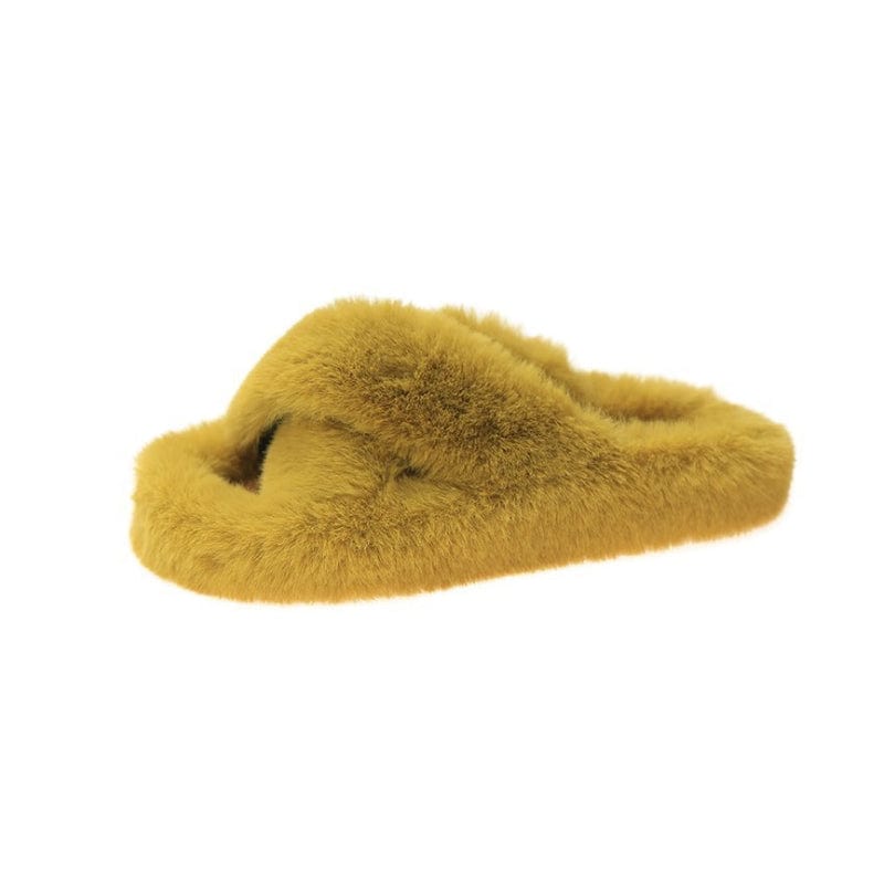 35 / 7 Fuzzy Comfortable slides furry slippers Spa House Slippers for ladies, Cozy Thongs Slip On Flip Flops Women Faux Fur Slipper