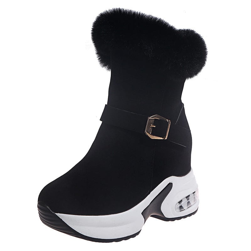 35 / Black Dropshipping Fashion Platform Ladies Women Warm Winter Plus Velvet Fur Martin Snow Boots For Women