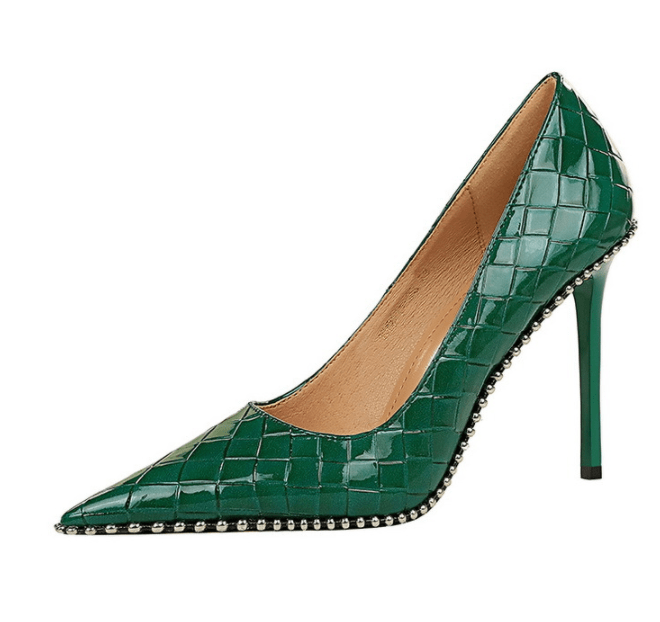 35 / Green New Style Ladies Office Shoes 9 CM Pointed Pumps Shoes Women Trendy Big Size Fitness Night Club Women's Pumps