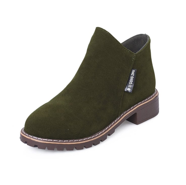 35 / Green Winter lady fashion simplicity shoes women suede ankle boots