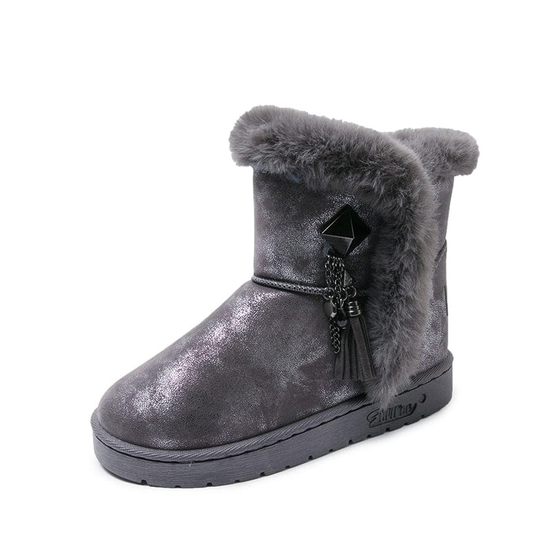 35 / Grey Dropshipping Wholesale Brand Design Winter Snow Boot Artificial Genuine Sheep Wool Snow Boots