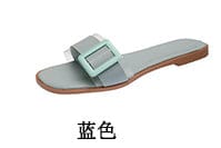 36 / Blue Simple transparent button with flat slippers sandals zj5555