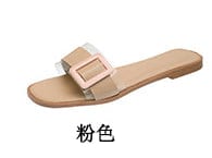 36 / Pink Simple transparent button with flat slippers sandals zj5555