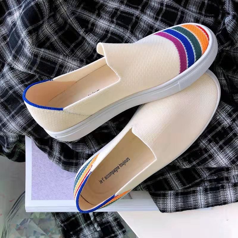 37 / 1 TX Loafers woven women's shoes knitted round toe casual flat shoes