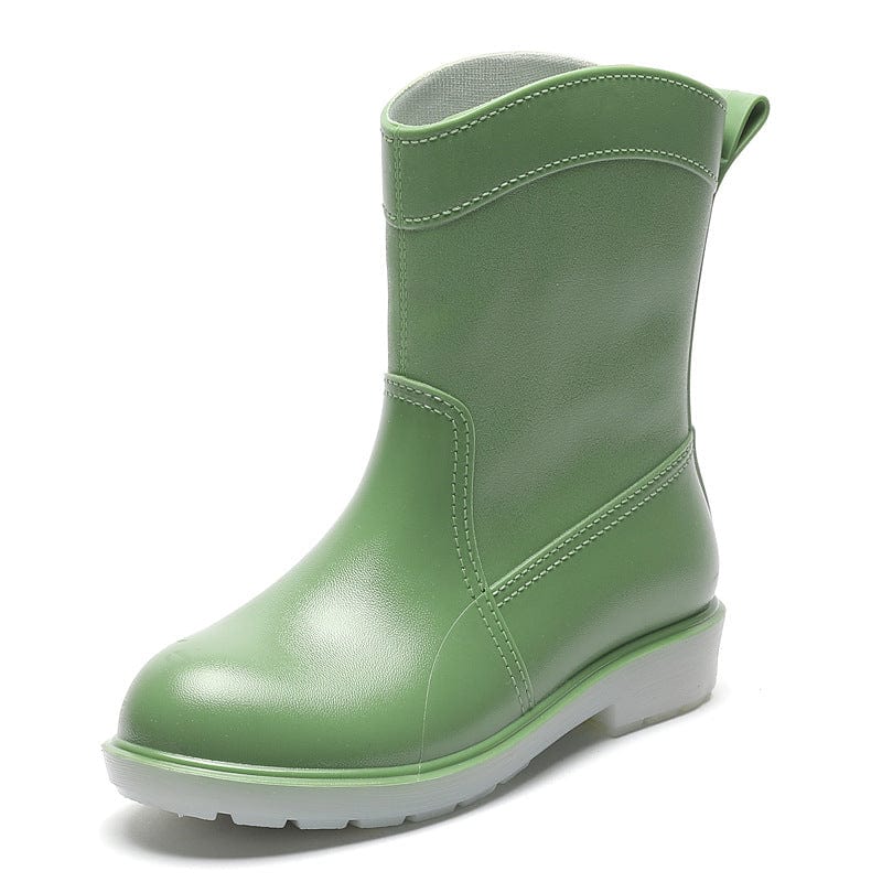 37 / green TX Fashion mid-tube women's overshoes outer wear women's water ladies rain boots