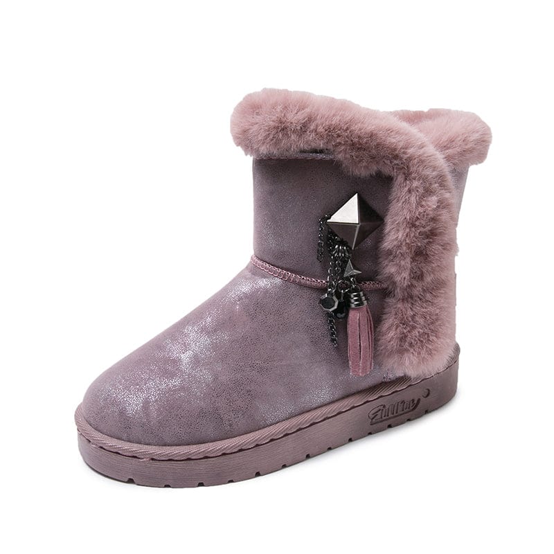 37 / Pink Dropshipping Wholesale Brand Design Winter Snow Boot Artificial Genuine Sheep Wool Snow Boots