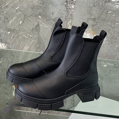 38 / black TX Wholesale Martin boots new short boots muffin platform leather Chelsea white chimney boots