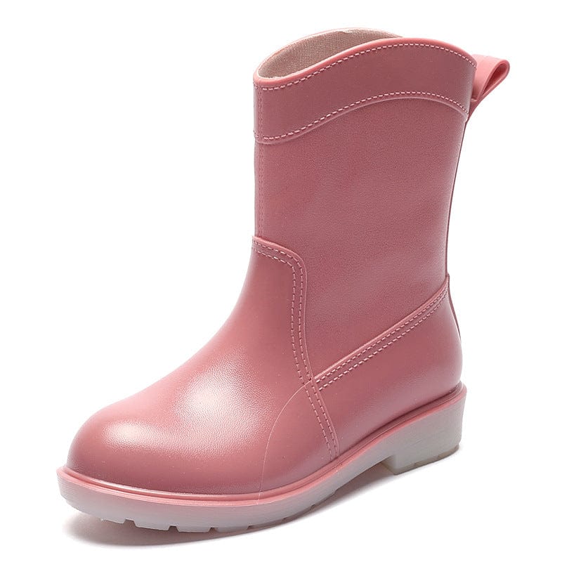 38 / Pink TX Fashion mid-tube women's overshoes outer wear women's water ladies rain boots