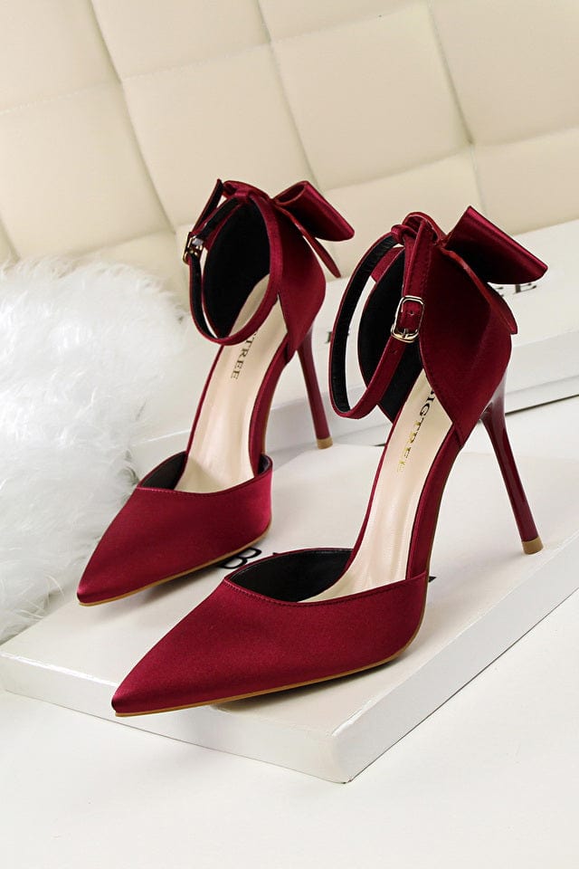 38 / wine-red Dropshipping shoes Large Size Women High Heels Sandal Dress Shoes Pump Shoes Ladies High Heels