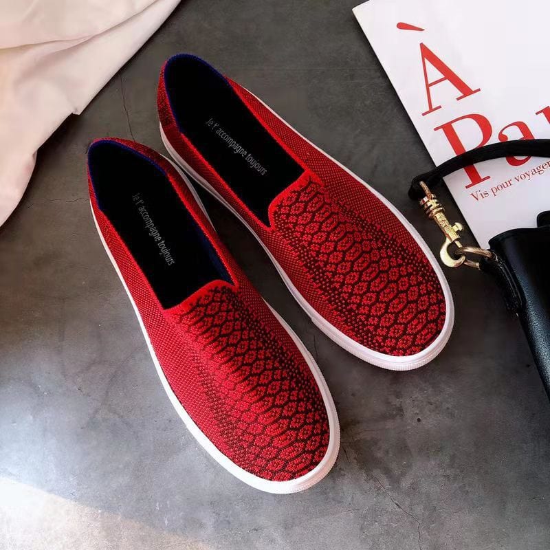 39 / 15 TX Loafers woven women's shoes knitted round toe casual flat shoes