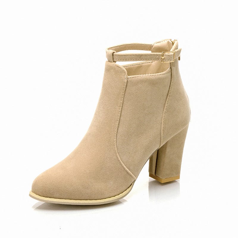 39 / Beige Size35-43 Suede womens british boots