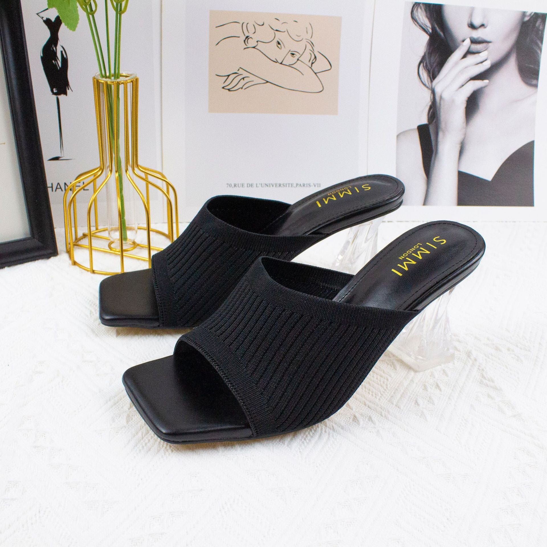 39 / black TX Summer New High Heel Sandals Sexy Ladies Transparent High Heels girl woman sandal