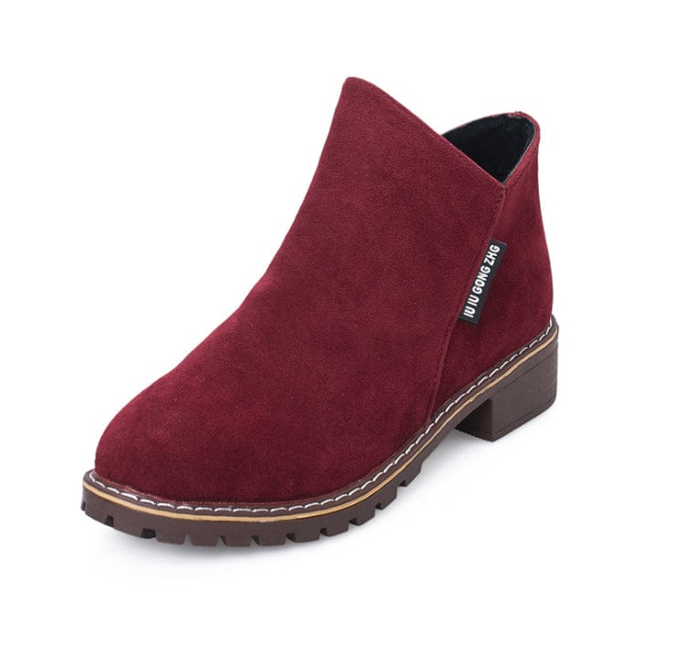 39 / Maroon Winter lady fashion simplicity shoes women suede ankle boots