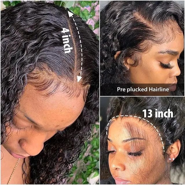 4*4 Lace Closure Water Wave Peruvian Hair Wig