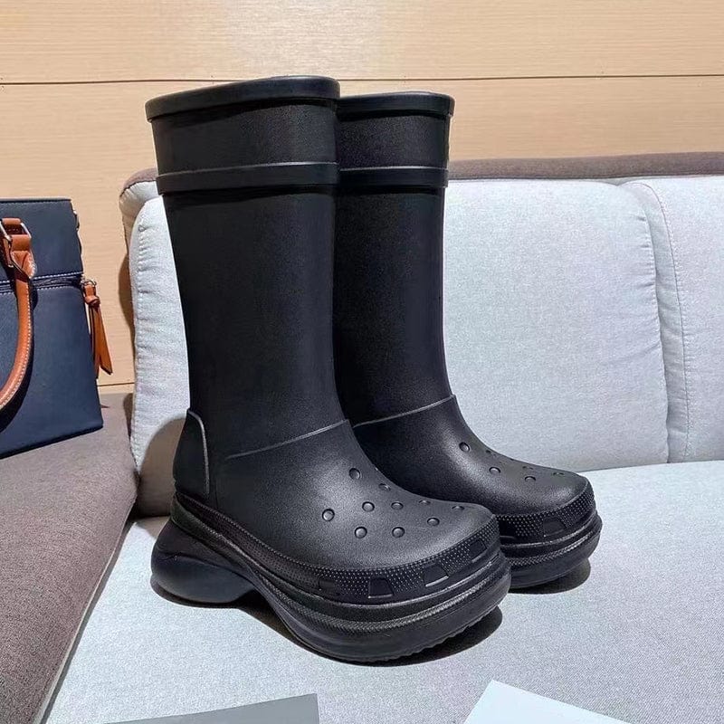 4 / JM-2 2022 Fashion  High Boots For Women Girl  Platform Waterproof  Rain Boots