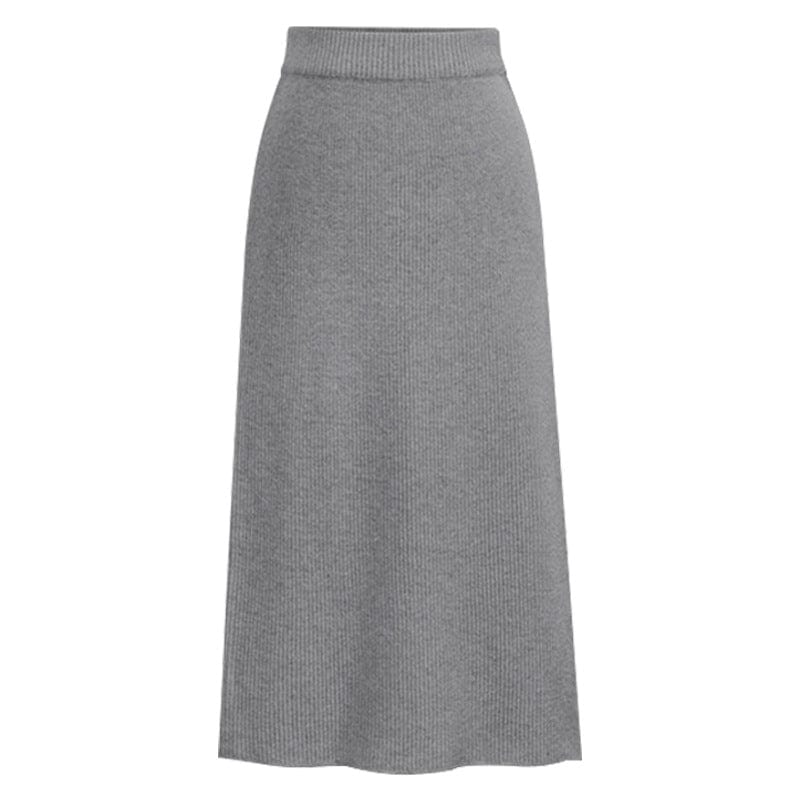 4 XL / Gray 10%OFF S-6XL Spring/summer large size skirts mid-length wool knitted slit bag hip skirt one-step high waist skirt