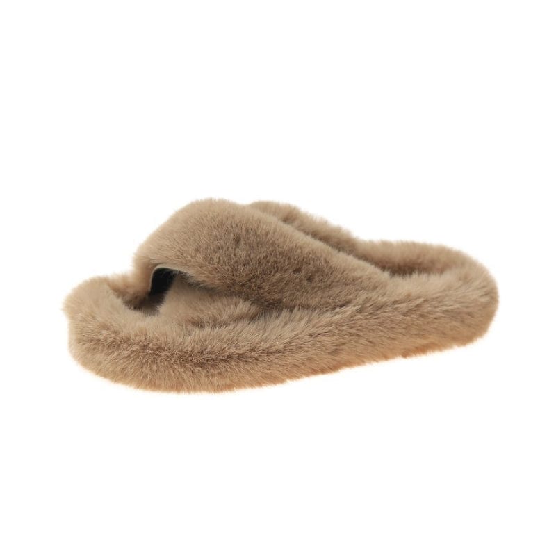 40 / 10 Fuzzy Comfortable slides furry slippers Spa House Slippers for ladies, Cozy Thongs Slip On Flip Flops Women Faux Fur Slipper